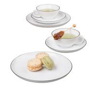 Seltmann Weiden 001.741754 - Servizio da tè Lido Black Line, 18 pezzi, colore: Nero