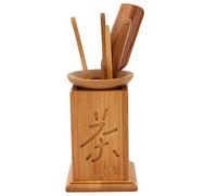 Set da tè, Set da tè Cinese Gongfu Accessori,Accessori Per Il Tè In Bambù Naturale,Per La Cerimonia TèDa 6 Pezz in Legno Ago da tè Scoop da tè Clip da tè Secchio da tè Perdita di tè