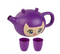 Set da tè, set di simulazione per festa del tè, set da tè per partito del tè, set di simulazione di forme durevoli per servire, include 2 tazze sicure, apprendimento prescolare per bambini, festa del