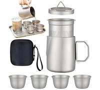 Set da tè, tazze da 4 pezzi infusore teatrale per la birra, design portatile da 50 ml con manico compatto e facile versamento, bevanda domestica per campeggio interno Randon