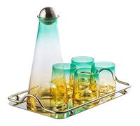 Set da Tè Tradizionale 6pcs Set Di Infusori Per Tè Teiera In Vetro Tazze E Vassoio Da In Pomeridiano Servizio Caffè Casa A Prova Esplosione Adulti