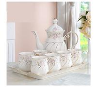 Set da Tè Tradizionale Set Da 8 Tazze Tè Teiera Con 6 Caffè Vassoio Britanniche Per La Casa Adulti(B)