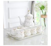 Set da Tè Tradizionale Set Da 8 Tazze Tè Teiera Con 6 Caffè Vassoio Britanniche Per La Casa Adulti(C)