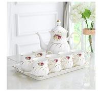 Set da Tè Tradizionale Set Da 8 Tazze Tè Teiera Con 6 Caffè Vassoio Britanniche Per La Casa Adulti(F)