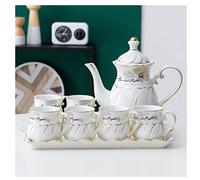 Set da Tè Tradizionale Set Da 8 Tazze Tè Teiera Con 6 Caffè Vassoio Britanniche Per La Casa Adulti(G)