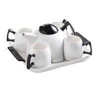 Set da Tè Tradizionale Set Da Tè Creativo 6 Pezzi Con Vassoio, Caffettiera Nordica, Pomeridiano In Ceramica Adulti