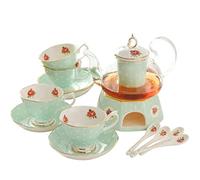 Set da Tè Tradizionale Set Da Tè In Ceramica 9 Pezzi Caffè Con Fiore Pastorale Americano E Piattino Pomeridiano Tazza Regalo Adulti