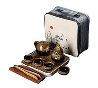 Set da tè viaggio portatile con borsa Teeware Teware Caffè Teiera e tazza Caffettiera Teaware Gaiwan Bar(A)
