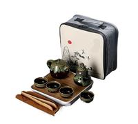 Set da tè viaggio portatile con borsa Teeware Teware Caffè Teiera e tazza Caffettiera Teaware Gaiwan Bar(C)