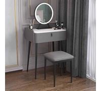 Set da toeletta con specchio e luci, scrivania per il trucco con cassetti e sgabello, grande tavolo da toeletta (D 50 cm) elegante e funzionale Beauty Station