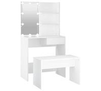 Set da toeletta con tavolo Vanity moderno in legno e acrilico per camera da letto, illuminazione elegante e spazio di archiviazione, elegante set di mobili