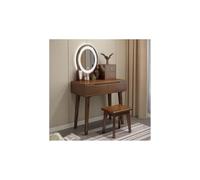 Set da toeletta illuminato a LED con specchio, tavolo da trucco e sgabello, per camera da letto, elegante tavolo da toeletta in legno per una decorazione elegante della casa perfetta stazione di
