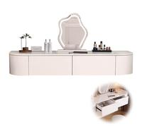 Set da toeletta sospeso con specchio e luci, tavolo da toeletta angolare salvaspazio con cassetti per piccoli spazi