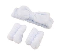 Set da tre pezzi for il lavaggio del viso e for la cura della pelle, a prova di umidità, in pile di corallo, con fascia for capelli che assorbe l'acqua, da polso, for il lavaggio delle donne e come st