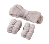 Set da tre pezzi for il lavaggio del viso e for la cura della pelle, a prova di umidità, in pile di corallo, con fascia for capelli che assorbe l'acqua, da polso, for il lavaggio delle donne e come st