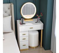 Set da trucco con specchio e sgabello, 4 cassetti, elegante toletta, elegante mobile per camera da letto per ragazze, scrivania e comò per la decorazione della casa