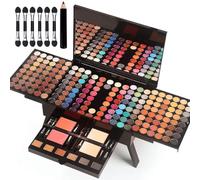 Set da trucco da donna con specchio, 190 colori, set regalo con ombretto, viso, rossore, sopracciglia, correttore, eyeliner