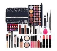 Set da trucco professionale da 27 pezzi e organizzatore portatile da viaggio, contenitore per cosmetici, set per principianti, set da M-ake-up, regalo per ragazze adolescenti, pennello lucidalabbra