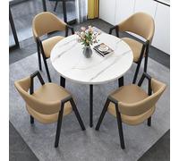 Set da ufficio composto da 5 pezzi con tavolo e sedie per 4 persone, | Set salvaspazio da ufficio a 5 pezzi con tavolo e sedie per 4 persone, composto da un piccolo tavolo da conferenza rotondo da