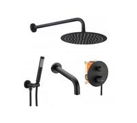 Set Da Vasca-doccia Da Incasso Rea Lungo Black + Box