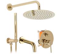 Set Da Vasca-doccia Da Incasso Rea Lungo Gold + Box