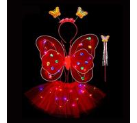 Set da vestire da principessa delle fate,Le ragazze illuminano il costume da fata per Halloween - Bacchetta luminosa a LED e fascia per costume per ragazze che si vestono e ballano