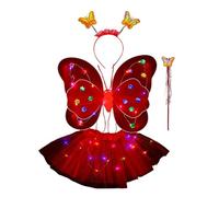 Set da vestire da principessa delle fate - Le ragazze illuminano il costume da fata per Halloween | Little Fairy Princess Dress Up Role Play LED Light Up Costume Set per ragazze