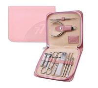 Set da viaggio for manicure, kit tagliaunghie, 11 pezzi, kit tagliaunghie professionale, kit for pedicure in acciaio inossidabile, strumenti for la cura delle unghie con custodia da viaggio for uomo e