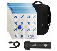 Set da Viaggio Salvaspazio Pompa Sottovuoto Wireless USB C 6 Sacchetti Travel
