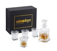 Set da whisky decanter bottiglia 4 bicchieri confezione da 5 parti kit liquore