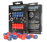 Set Dadi 14mm D6 Q-Workshop Cobalt & Red Crosshairs Compatto 20x