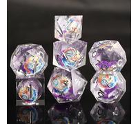 Set Dadi D&D DnD Dadi 7 Pezzi Sabbie Mobili Resina Gioco Poliedrici con Bordi Affilati Dadi per Dungeons and Dragons Draghi Pathfinder RPG DND MTG con Confezione Regalo