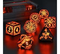 Set Dadi D&D per Dungeons and Dragons Dadi DND Luminosi Ricaricabili con Scatola di Ricarica Dadi Poliedrici LED Dice DND Dice Set (Orange-Shackles)