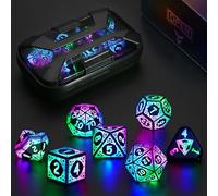 Set Dadi D&D per Dungeons and Dragons Dadi DND Luminosi Ricaricabili con Scatola di Ricarica Dadi Poliedrici LED Dice DND Dice Set (Colorful-Shackles)