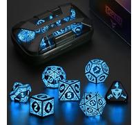 Set Dadi D&D per Dungeons and Dragons Dadi DND Luminosi Ricaricabili con Scatola di Ricarica Dadi Poliedrici LED Dice DND Dice Set (Blue-Shackles)
