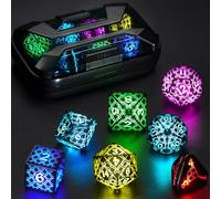 Set Dadi D&D per Dungeons and Dragons Dadi DND Luminosi Ricaricabili con Scatola di Ricarica Dadi Poliedrici LED Dice DND Dice Set (RGB-Dragon Scale)