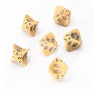 Set Dadi D8 - Set di Sei Dadi 8 Facce - Dadi per GDR a Tema Teschio & Ossa. Dadi Particolari per D&D, Dungeons & Dragons (DND), Warhammer, Pathfinder, Magic the Gathering (MTG). (Giallo)