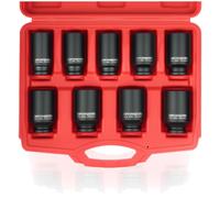 Set dadi impatto 9 pezzi 1/2'', acciaio cromato, 29-38mm, Dayuan