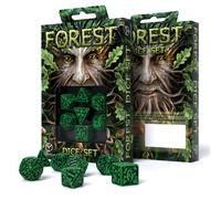 Set Dadi RPG Poliedrici Forest Jungle Green & Black Q-Workshop 7 Pezzi