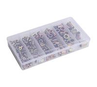 Set Dado 200 Pezzi, Acciaio Zincato, Antiruggine e Anti - Ossidazione - Resistente e Duraturo, Incluso Box 6 Scomparti, Ideale per Elettrico e Industriale