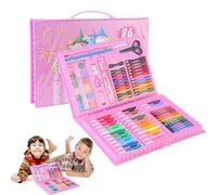 Set d'arte a due volte a doppio lato - Set d'arte da colorare per bambini | 86 pezzi Kit da disegno arte da colorare | Drawing Art Box con pastelli ad olio Castoli | Marcatori colorati penniglia