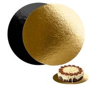 Set de 10 Supporti per Torte 30 cm Oro/Nero | Vassoio Torta Rotondo in Cartone da 1 mm di spessore, Sottotorta tondo per Feste Matrimoni, Decorazioni per Torte e Dolci | Base per Torta Nero e Dorato