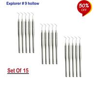 Set de 15 Diagnostica Strumenti Esploratore fig.9 hollow calculus plaque remover