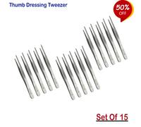 Set de 15 Pinzette Chirurgiche Thumb Dressing Tweezers Dissecting Tissue Pliers