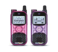 VTech - Kidi Talkie Explorer Viola e Rosa, Walkies per bambini con lampada torcia, comunicazione criptata sicura, portata di 200 metri, regalo per bambini dai 4 anni - Contenuto in francese