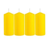 Set de 4 Candele Profumate Citronella, Candela Giallo a Colonna Profumada 11x4.7cm, Candela Profumada 25 Ore di Combustione