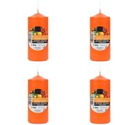 Set de 4 Candele Profumate Frutti Tropicali, Candela Arancia a Colonna Profumada 11x4.7cm, Candela Profumada 25 Ore di Combustione