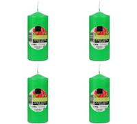 Set de 4 Candele Profumate Sorbetto all'Anguria, Candela Verde a Colonna Profumada 11x4.7cm, Candela Profumada 25 Ore di Combustione