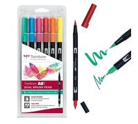 Tombow ABT-6P-3 Dual Brush Pen (Pack of 6), Multicolor Single