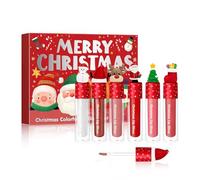 Set de brillos de labios navideños, 6 colores Brillo de labios hidratante, pintalabios líquido, duradero e impermeable, set de pintalabios navideños